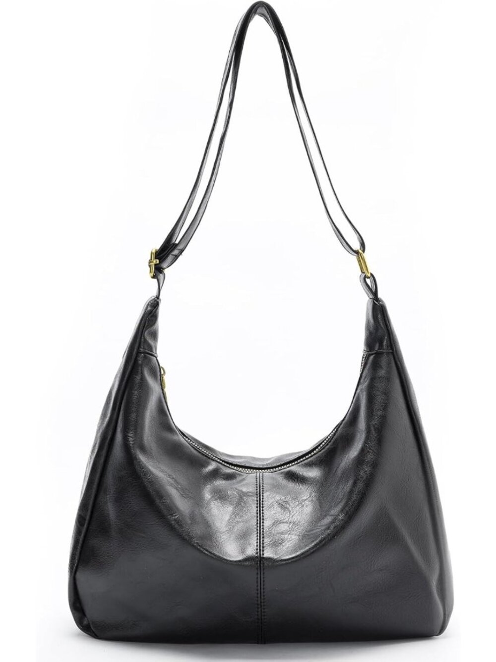 Stylish Slouchy Crossbody Hobo Bag for Women, Foldable PU Leather Purse